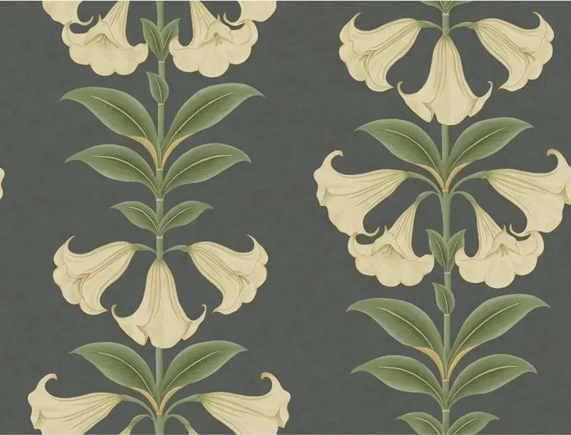 Cole & Son Wallpaper 117/3006.CS Angels Trumpet Cream/Olive Green/Charcoal