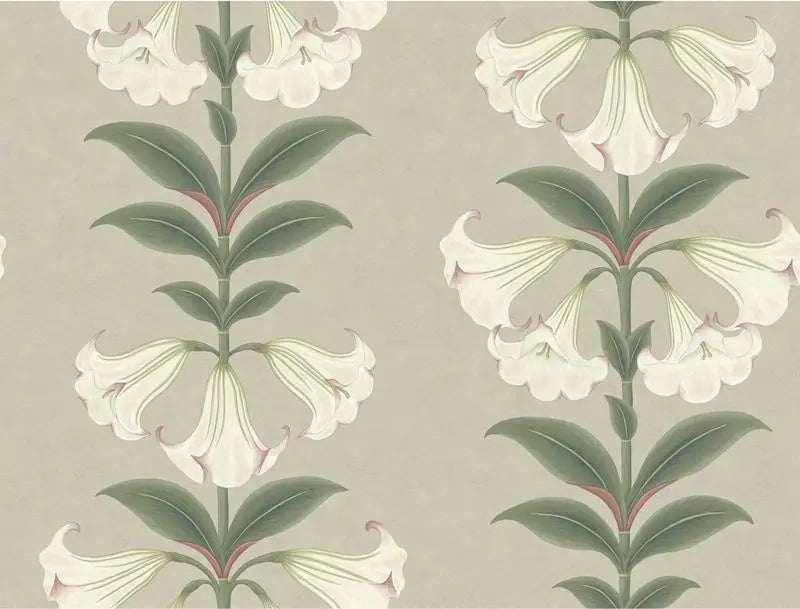 Cole & Son Wallpaper 117/3007.CS Angels Trumpet Chalk & Sage On Stone