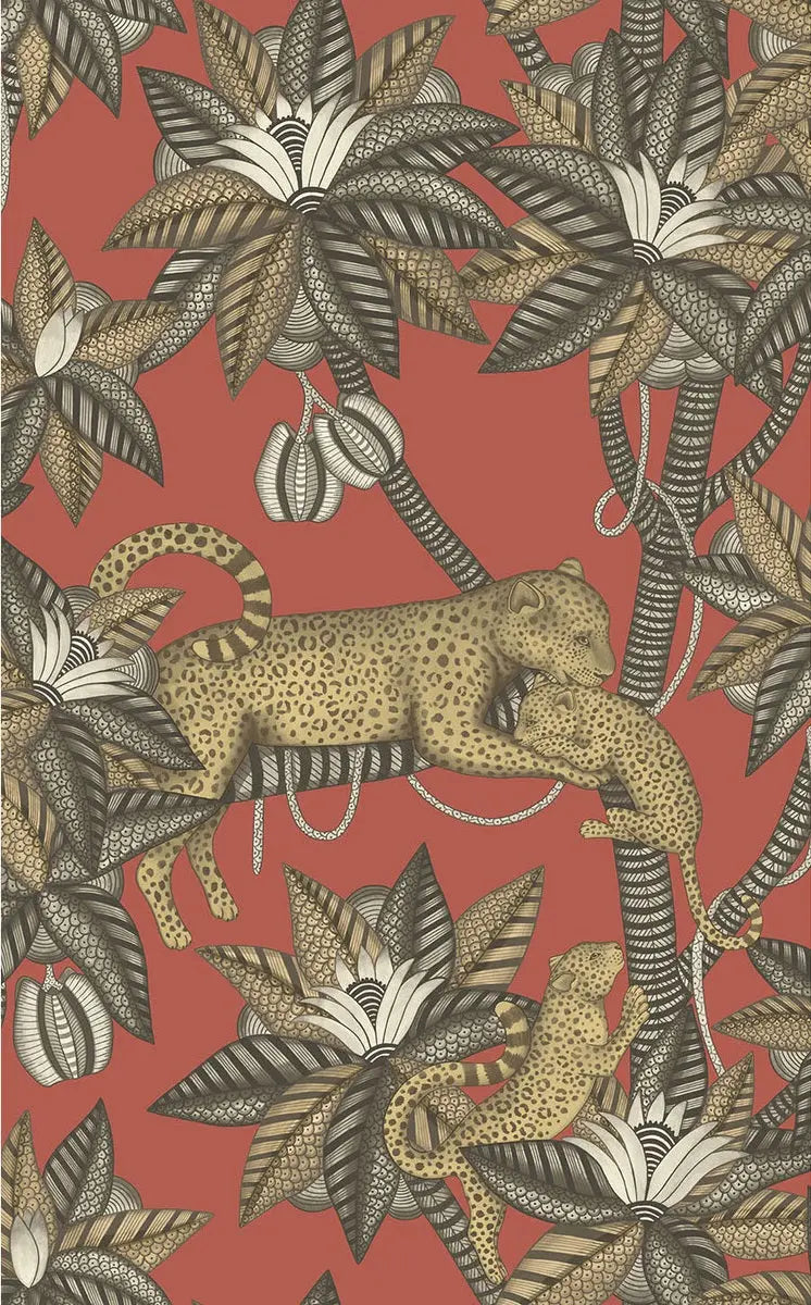 Cole & Son Wallpaper 119/3014.CS Satara Soot&Metgld/Rouge