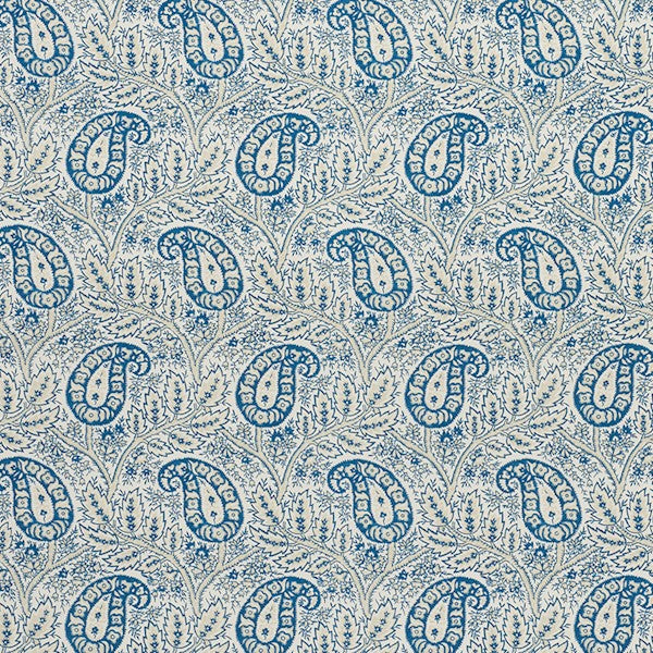 Schumacher Fabric 1297002 Whittaker Paisley Indigo