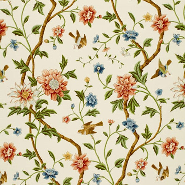 Schumacher Fabric 172441 Shangtu Floral Porcelain