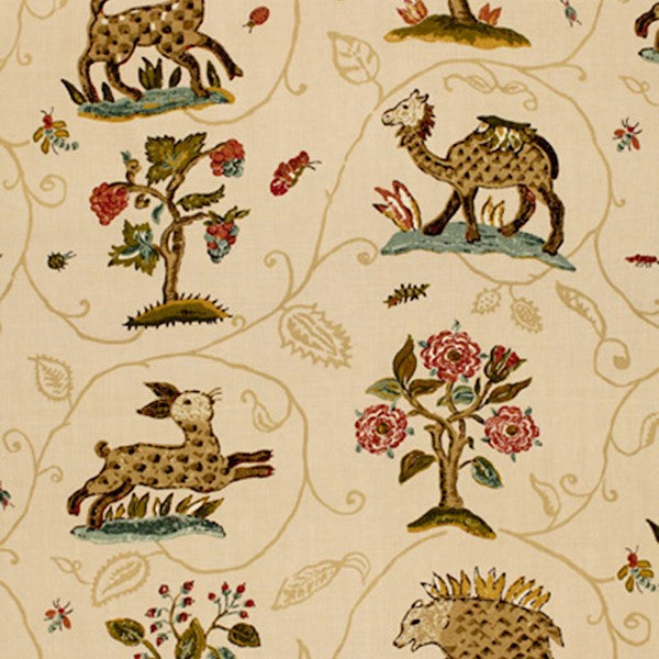 Schumacher Fabric 172760 La Menagerie Cream