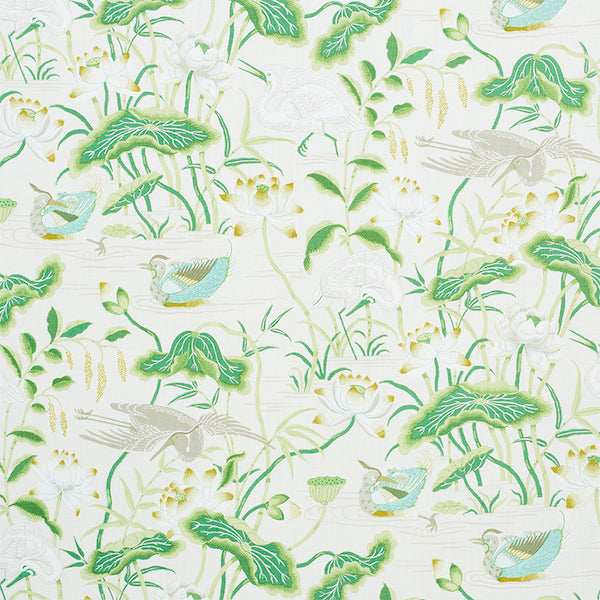 Schumacher Fabric 172939 Lotus Garden Leaf