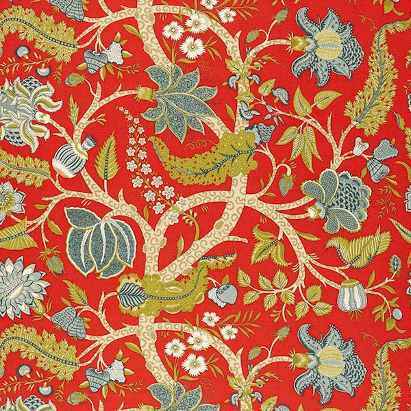 Schumacher Fabric 173543 Jaipur Tree Poppy