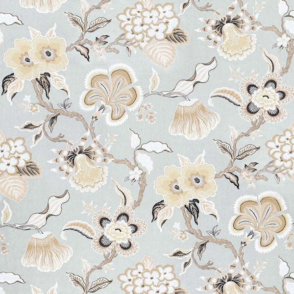 Schumacher Fabric 174030 Hothouse Flowers Mineral