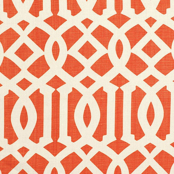 Schumacher Fabric 174410 Imperial Trellis II Ivory Mandarin