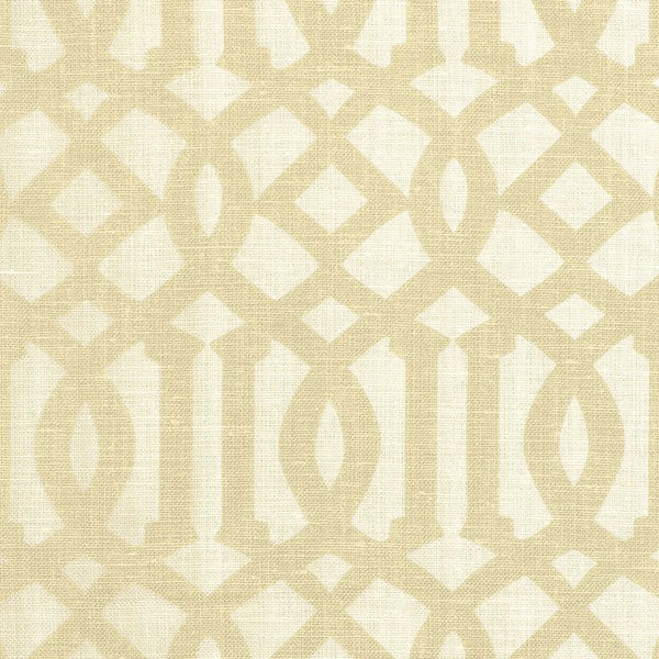 Schumacher Fabric 174412 Imperial Trellis II Sand Ivory