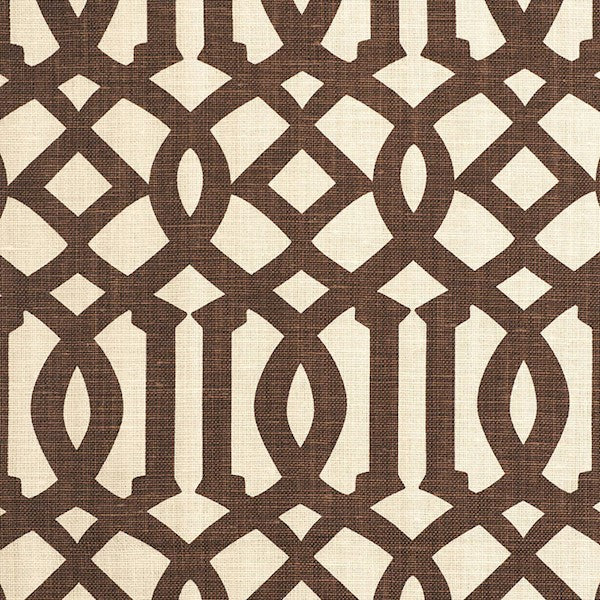 Schumacher Fabric 174413 Imperial Trellis II Java Cream