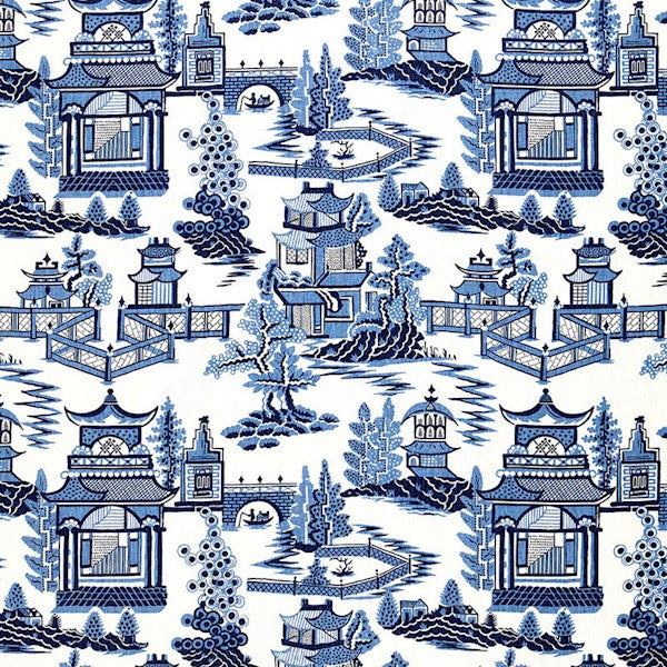 Schumacher Fabric 174431 Nanjing Porcelain