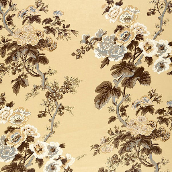 Schumacher Fabric 174451 Pyne Hollyhock Tobacco