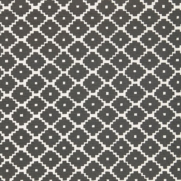 Schumacher Fabric 174480 Ziggurat Charcoal