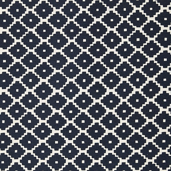 Schumacher Fabric 174486 Ziggurat Navy