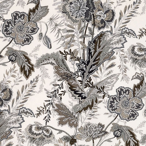 Schumacher Fabric 174545 Sandoway Vine Charcoal