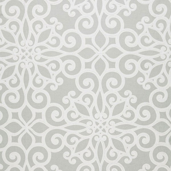 Schumacher Fabric 174562 Rosegate Embroidered Print Pumice