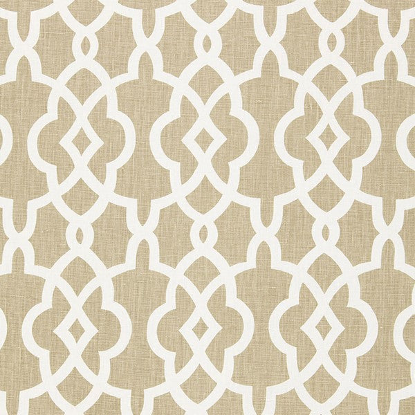 Schumacher Fabric 174590 Summer Palace Fret Sand