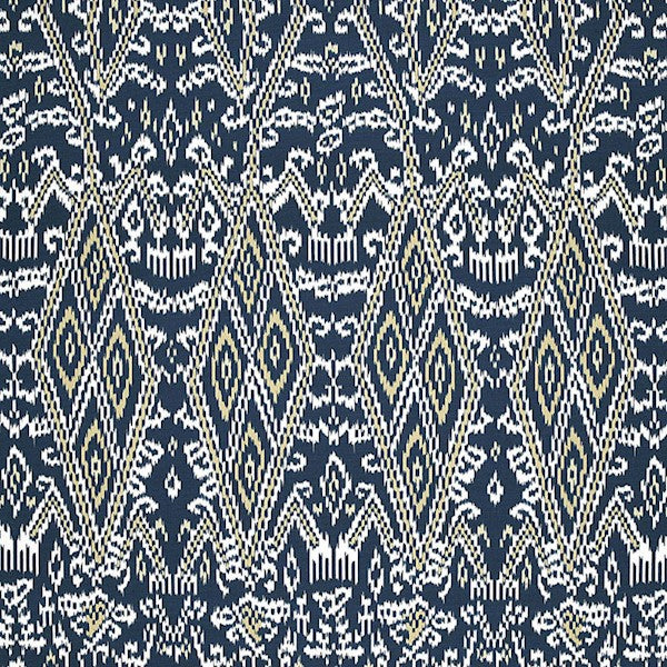 Schumacher Fabric 174752 Maya Ikat Print Indigo