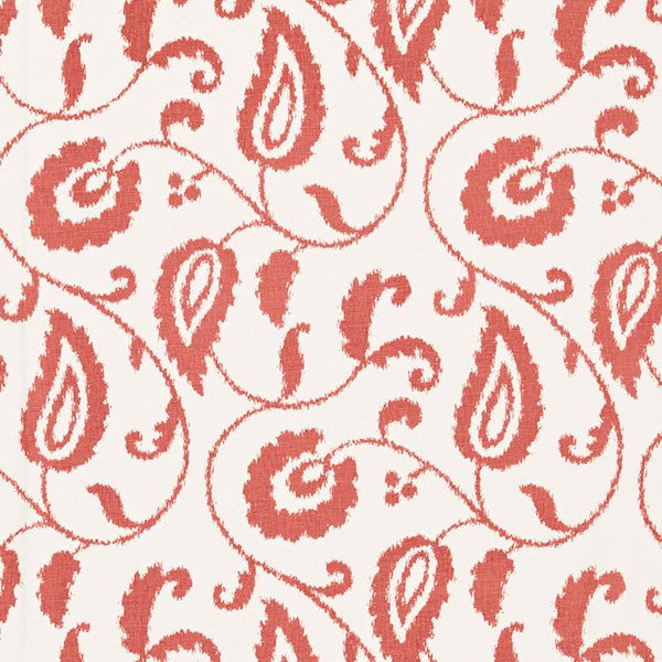 Schumacher Fabric 175010 Malacca Ikat Vine Watermelon