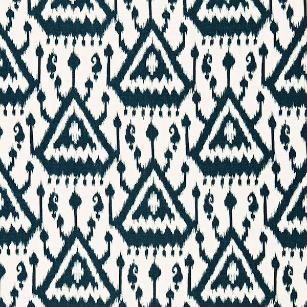 Schumacher Fabric 175022 Vientiane Ikat Indigo