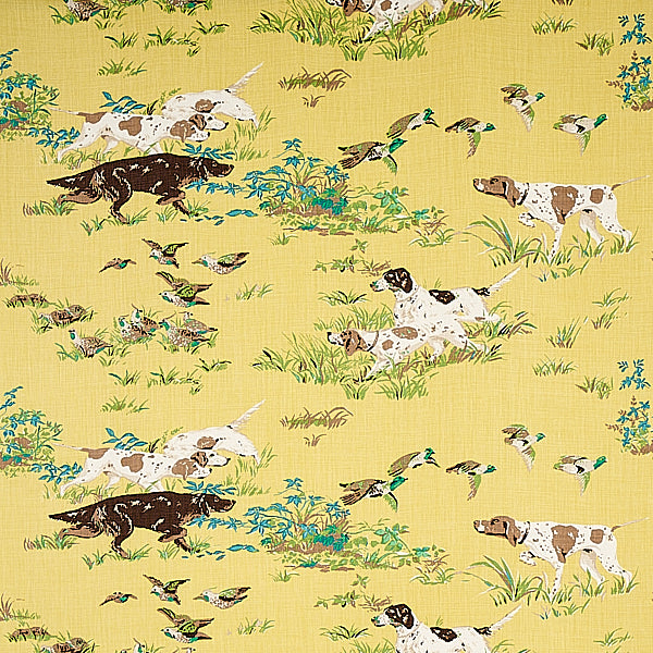 Schumacher Fabric 175162 Pointers Yellow