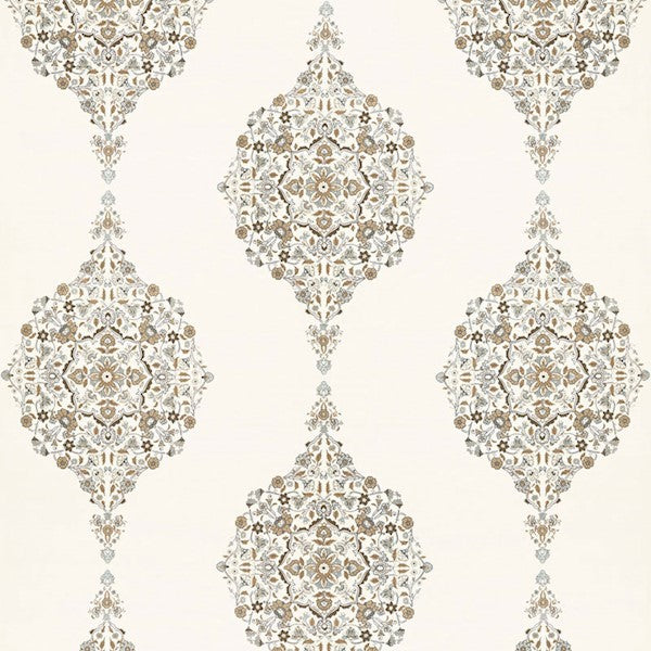 Schumacher Fabric 175320 Mehndi Linen Print Flax