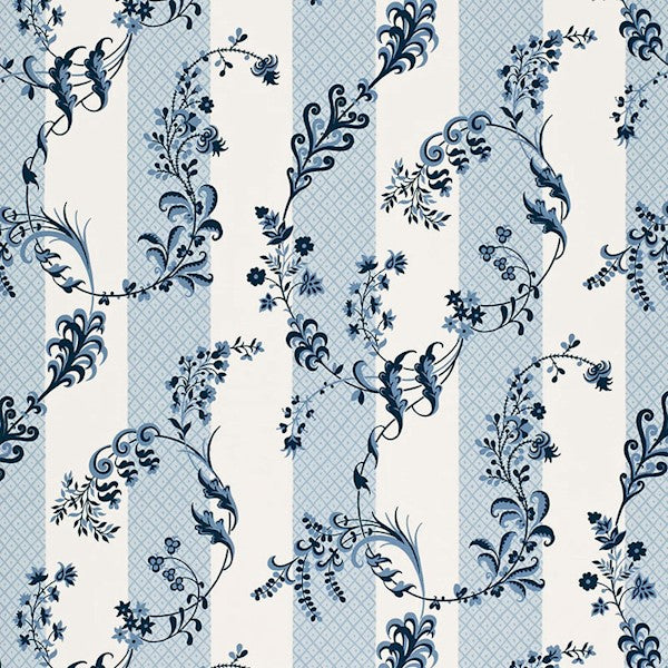 Schumacher Fabric 175590 Bagatelle Bleu Marine