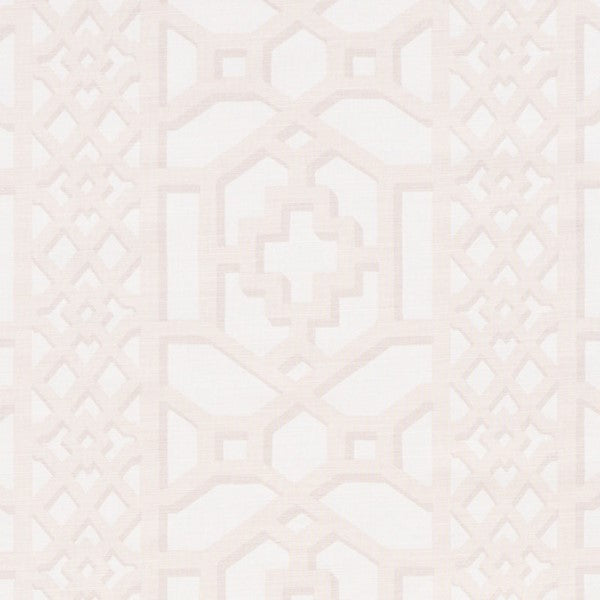 Schumacher Fabric 175743 Zanzibar Trellis Matte Blush