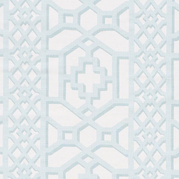 Schumacher Fabric 175746 Zanzibar Trellis Matte Winter Mint