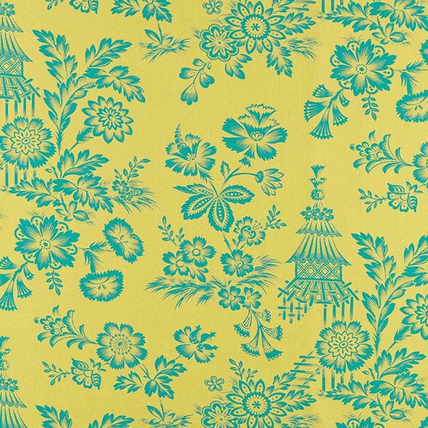 Schumacher Fabric 175751 Song Garden Chartreuse