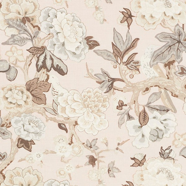 Schumacher Fabric 175874 Bermuda Blossoms Blush