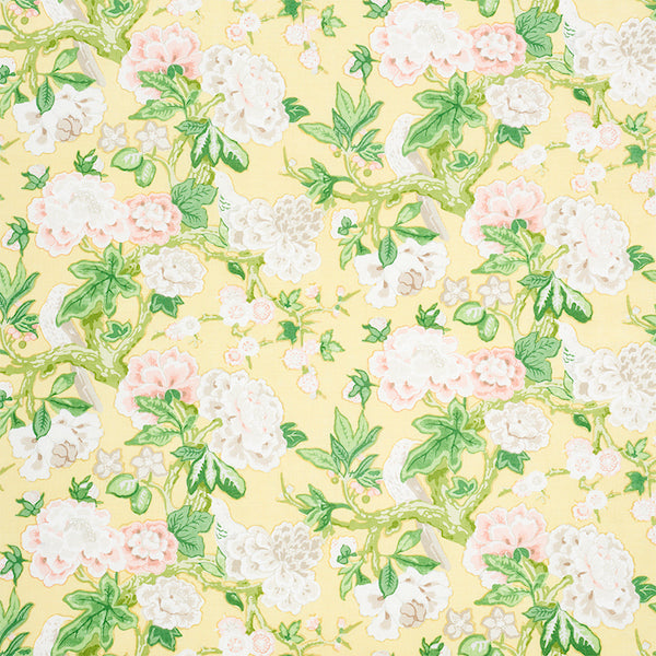 Schumacher Fabric 175878 Bermuda Blossoms Yellow