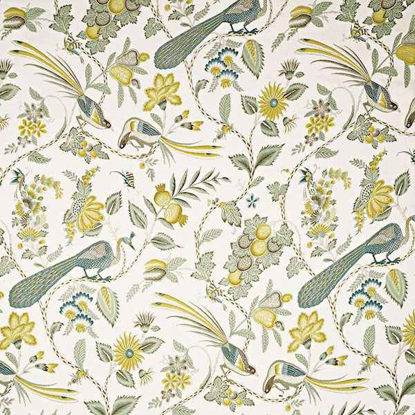 Schumacher Fabric 175951 Campagne Cadet & Citron