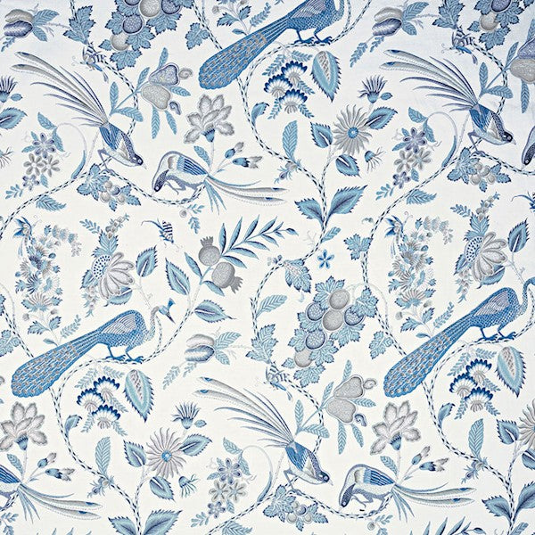 Schumacher Fabric 175952 Campagne Bleu & Gris