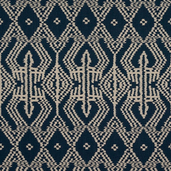 Schumacher Fabric 176095 Asaka Ikat Indigo