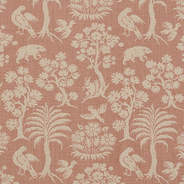 Schumacher Fabric 176170 Woodland Silhouette Blush