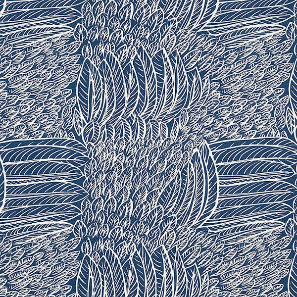 Schumacher Fabric 176233 Featherfest Navy