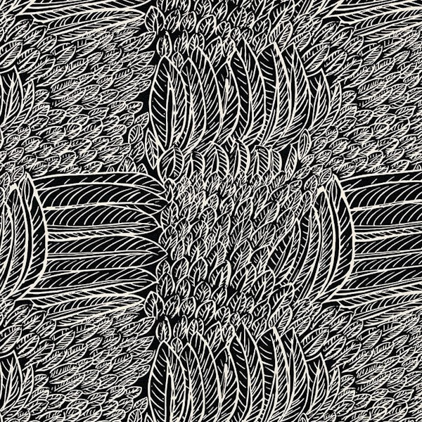 Schumacher Fabric 176234 Featherfest Black