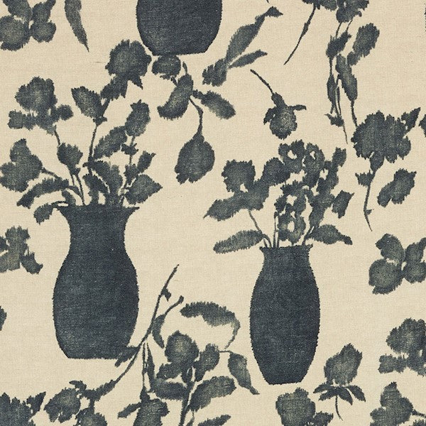 Schumacher Fabric 176242 Hugo Floral Faded Black