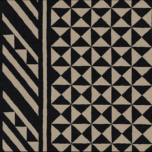 Schumacher Fabric 176300 Nuba Black On Natural