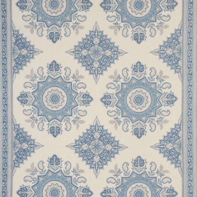 Schumacher Fabric 176484 Montecito Medallion China Blue