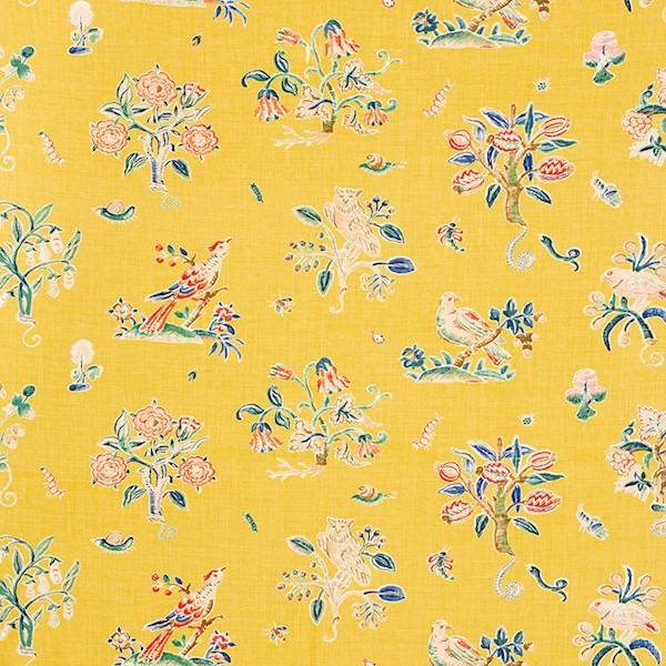 Schumacher Fabric 176751 Magical Menagerie Yellow