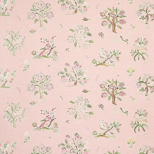 Schumacher Fabric 176754 Magical Menagerie Blush