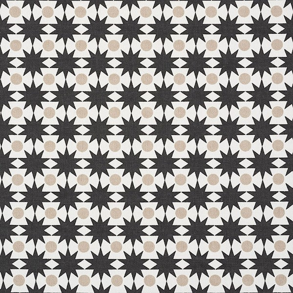 Schumacher Fabric 177063 Cosmos Black & Sand