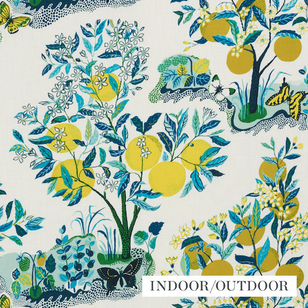 Schumacher Fabric 177331 Citrus Garden Indoor/Outdoor Pool