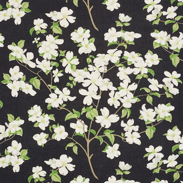 Schumacher Fabric 177412 Blooming Branch Black