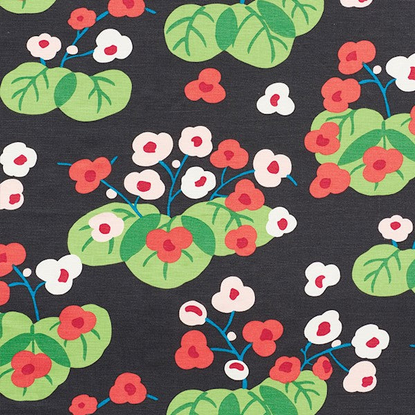 Schumacher Fabric 177482 Saku Soft Black