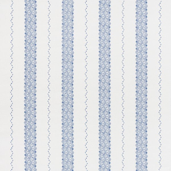 Schumacher Fabric 177700 Nauset Stripe Indigo