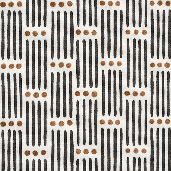 Schumacher Fabric 177710 Dotted Stripe Carbon