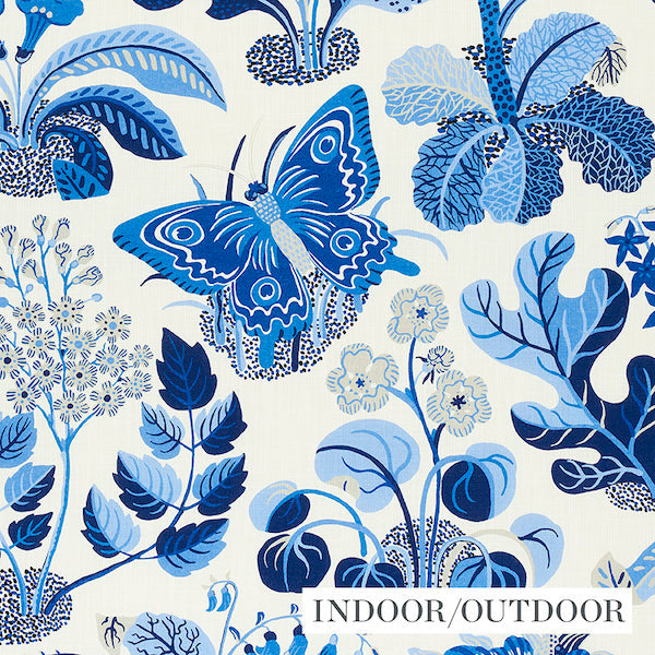 Schumacher Fabric 177981 Exotic Butterly Indoor/Outdoor Marine