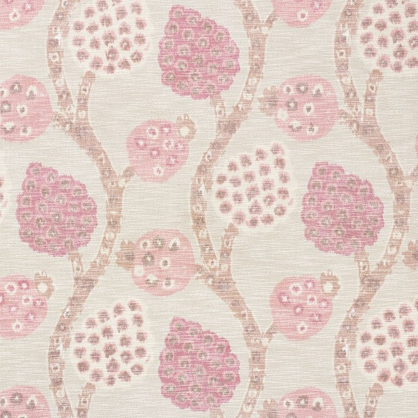 Schumacher Fabric 177990 Annabel Warp Print Rose