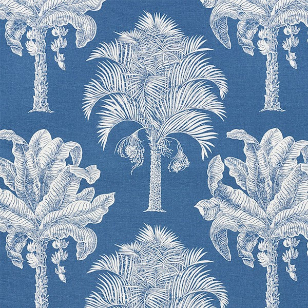 Schumacher Fabric 178002 Grand Palms Blue